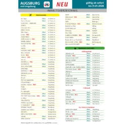 Gutscheinbuch Augsburg 2027 Inhaltsverzeichnis